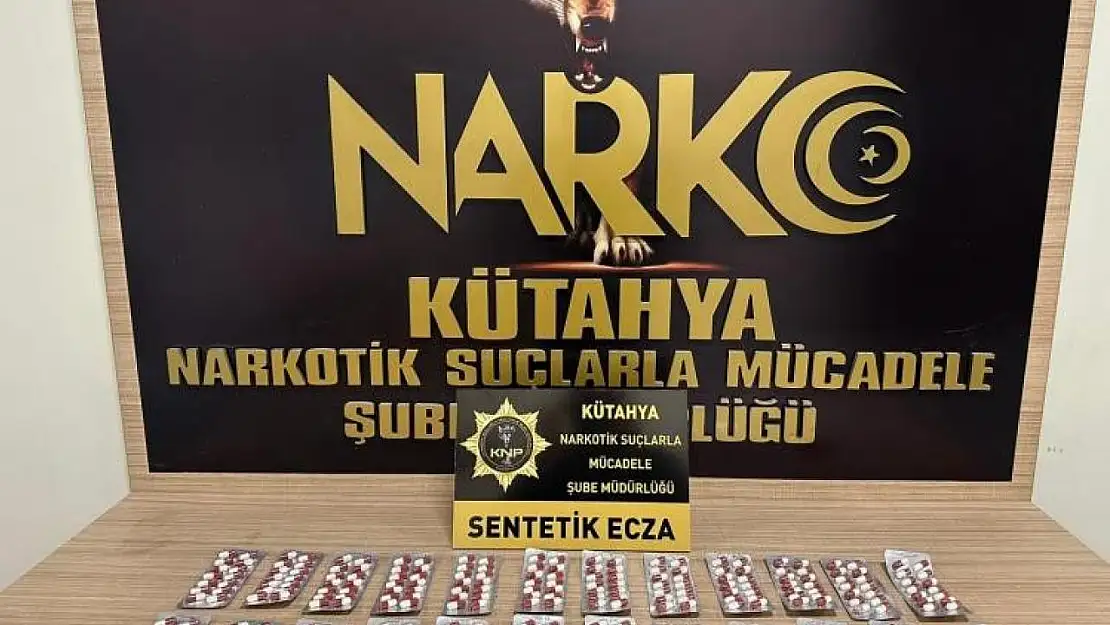 Kütahya'da 326 adet uyuşturucu içerikli sentetik ecza hap ele geçirildi