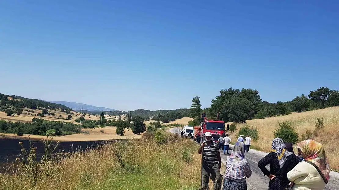 Kütahya'da buğday tarlasında yangın