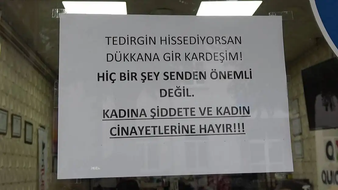 Kütahya'da esnaftan kadına şiddete karşı duyarlı hareket