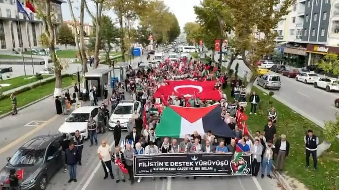 Kütahya'da Gazze'ye destek yürüyüşü