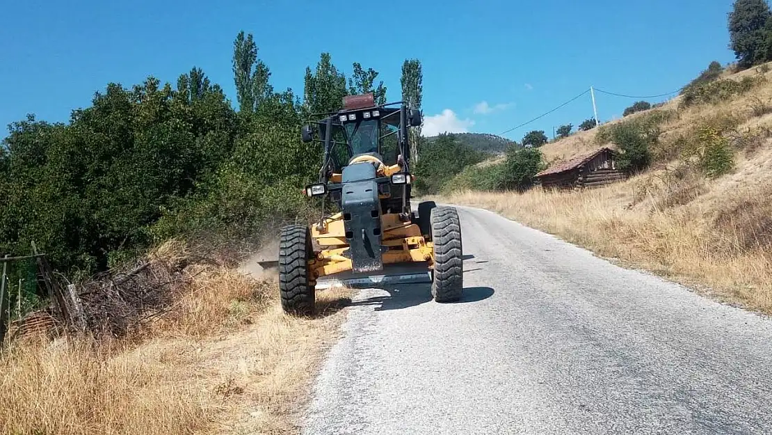 Kütahya'da orman yangınlarına karşı yol kenarları temizleniyor