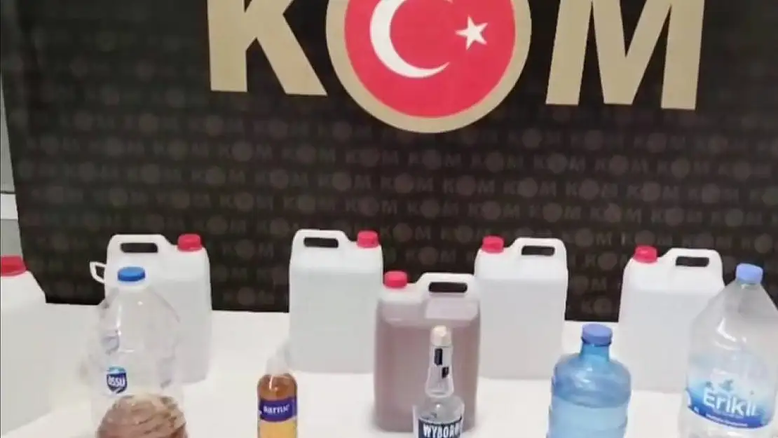 Kütahya'da sahte içki operasyonu, 50 litre alkol ele geçirildi