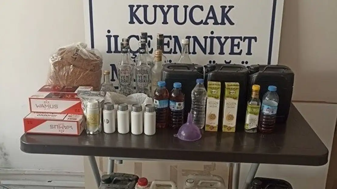 Kuyucak'ta sahte içki operasyonu