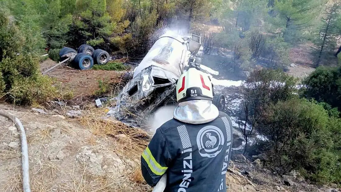 LPG yüklü tanker şarampole devrildi