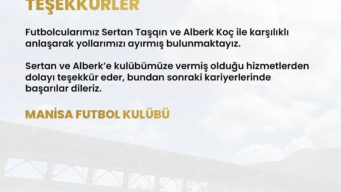 Manisa FK, iki futbolcusu ile yollarını ayırdı