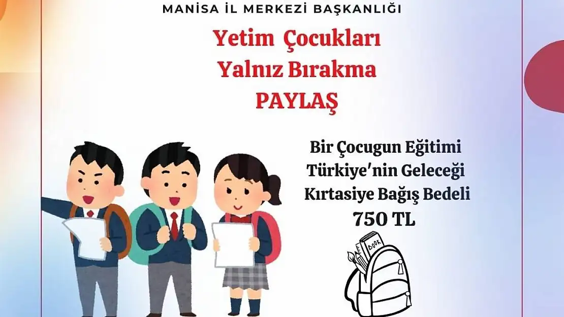 Manisa Kızılay Başkanlığından yetim çocuklar için kırtasiye kampanyası