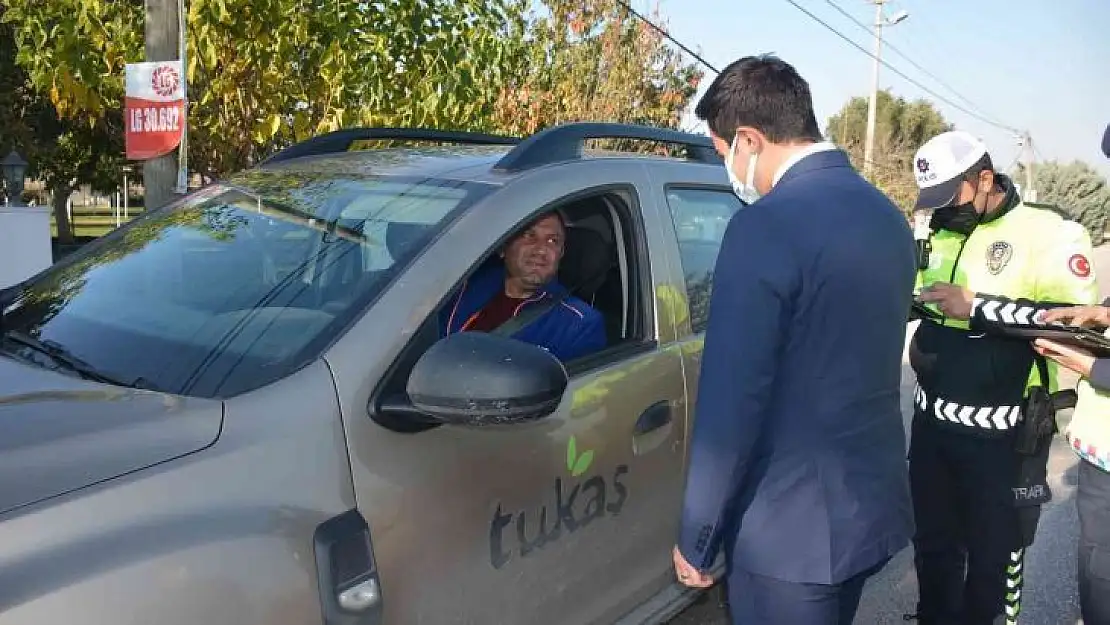 Manyas'ta emniyet kemeri uygulaması