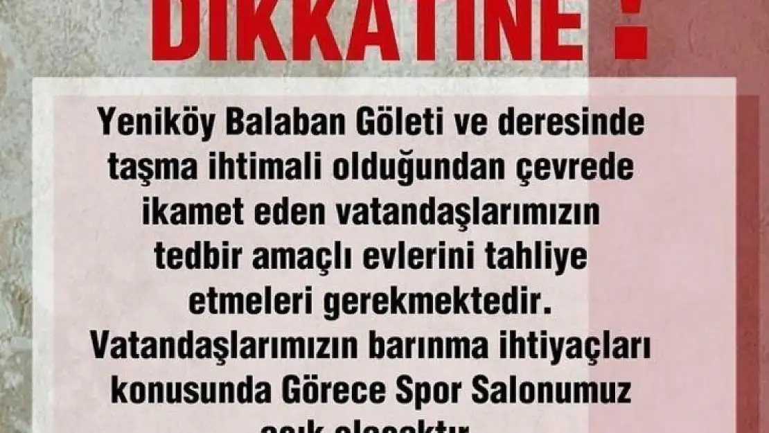 Menderes Belediye Başkanı Kayalar'dan 'taşkın' ihtimaline karşı uyarı