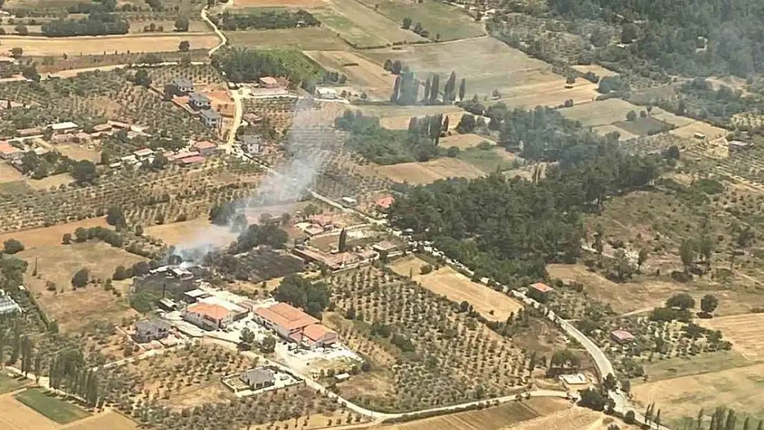 Menteşe'de arazi yangını ekiplerin zamanında müdahalesi ile söndürüldü