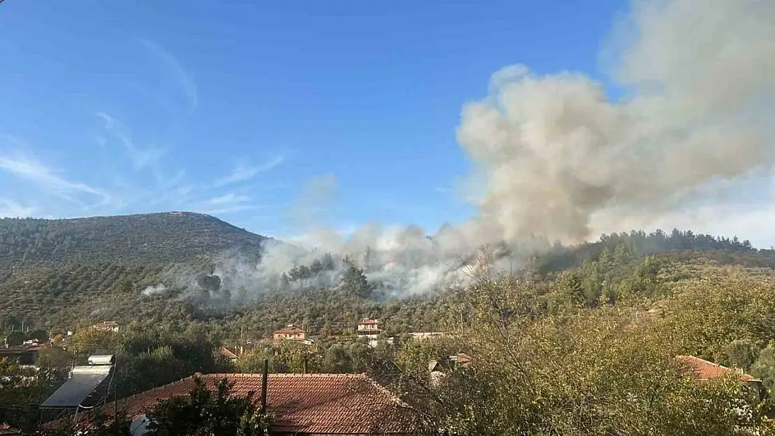 Menteşe'deki yangına havadan müdahale başladı