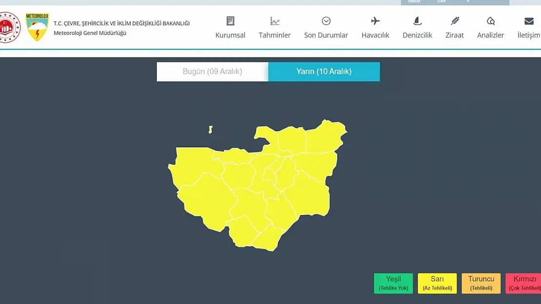 Meteorolojiden Bursa için sarı uyarı