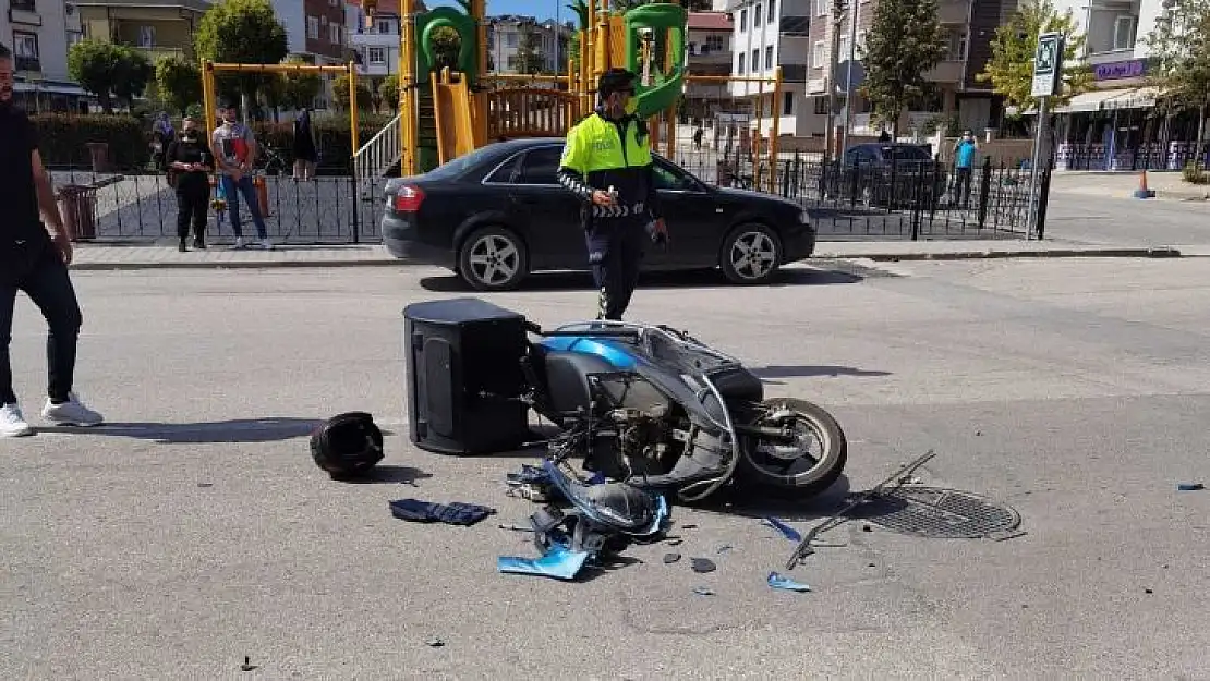 Motosiklet ile çarpışan kadın sürücü önce kaçtı, sonra geri geldi