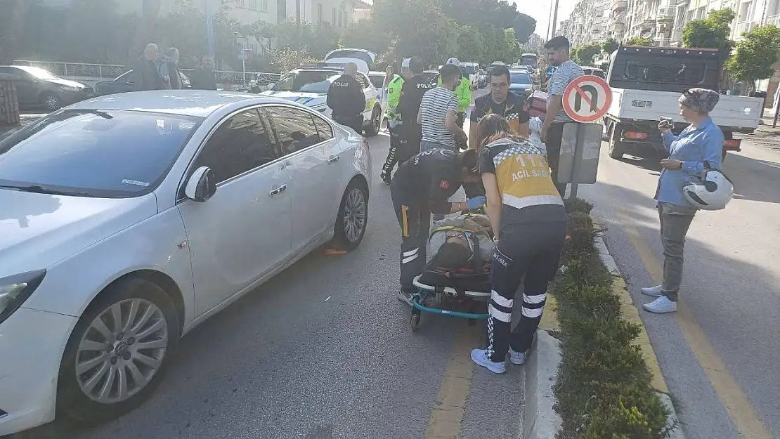Motosiklet ile otomobil çarpıştı: 1 yaralı