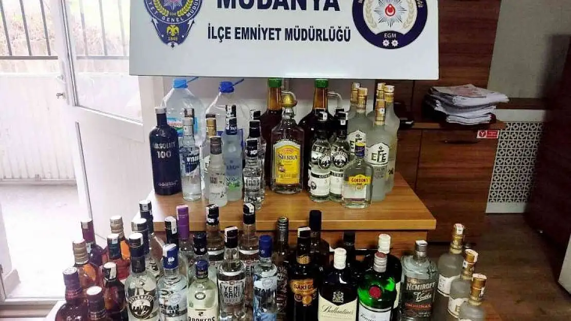 Mudanya'da 55 litre sahte içki ele geçirildi