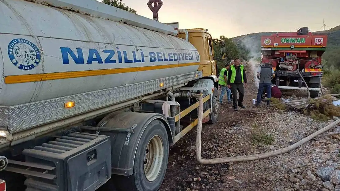 Nazilli Belediyesi'nden Kuşadası'ndaki yangının söndürme çalışmalarına destek