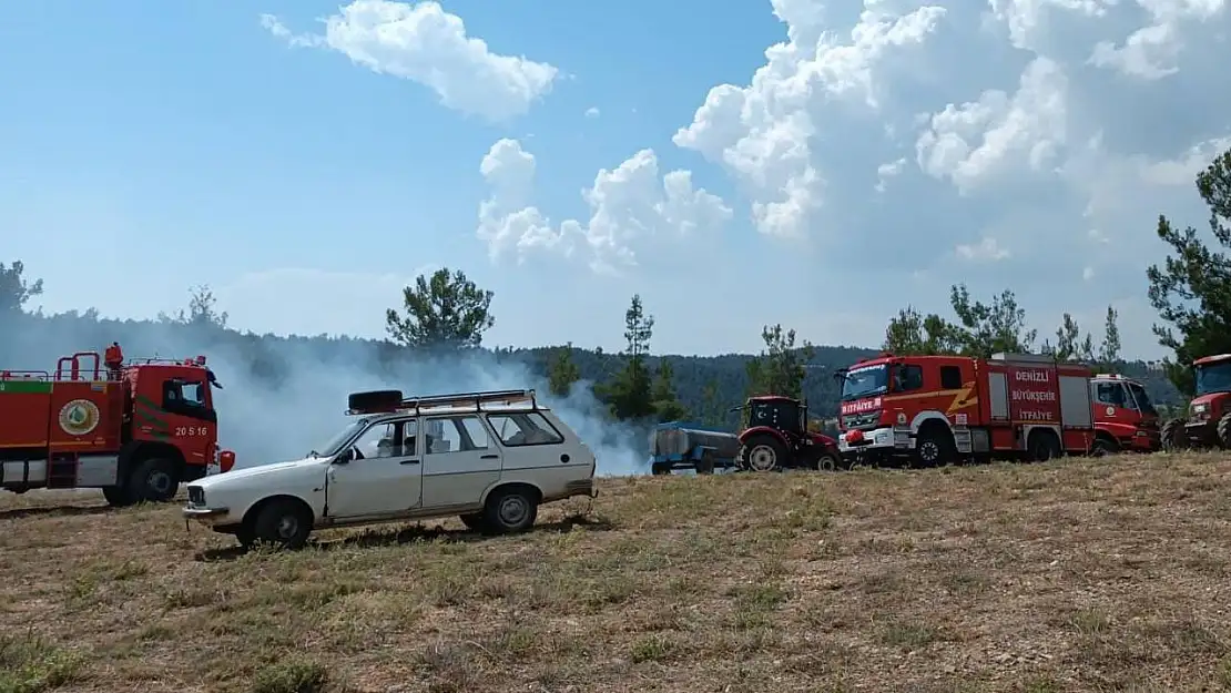 Ormanlık alanda çıkan yangın kısa sürede söndürüldü