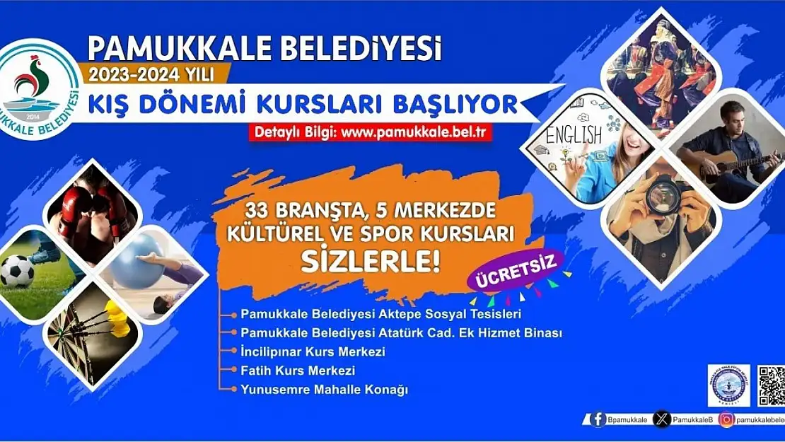 Pamukkale Belediyesi'nde kış kursları başvuruları başladı