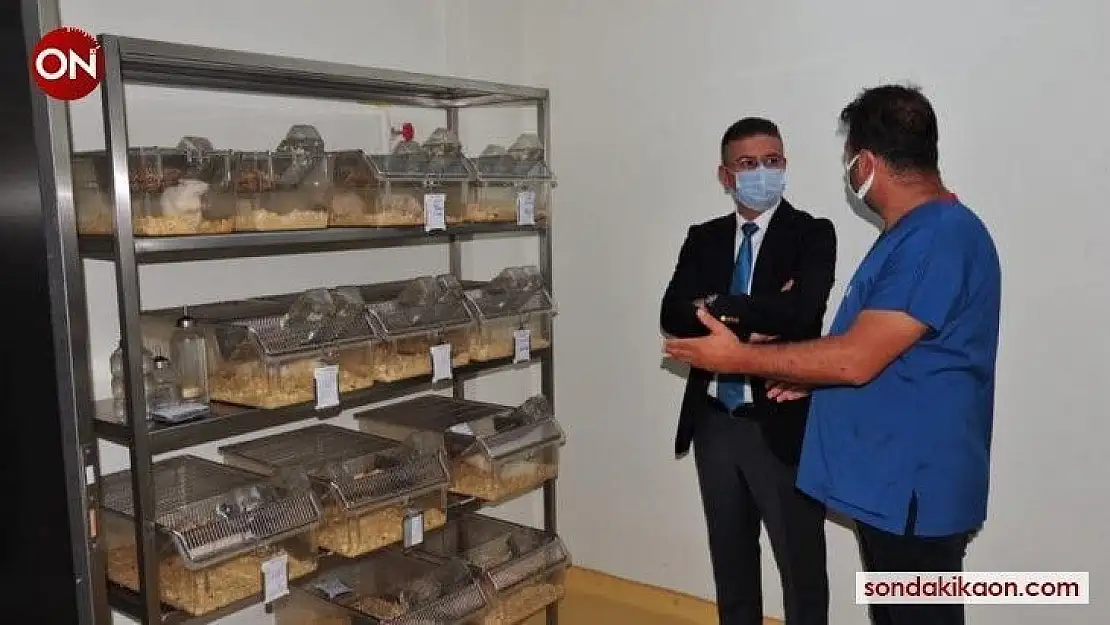 Rektör Kuş, Deney hayvanları üretim laboratuvarını inceledi