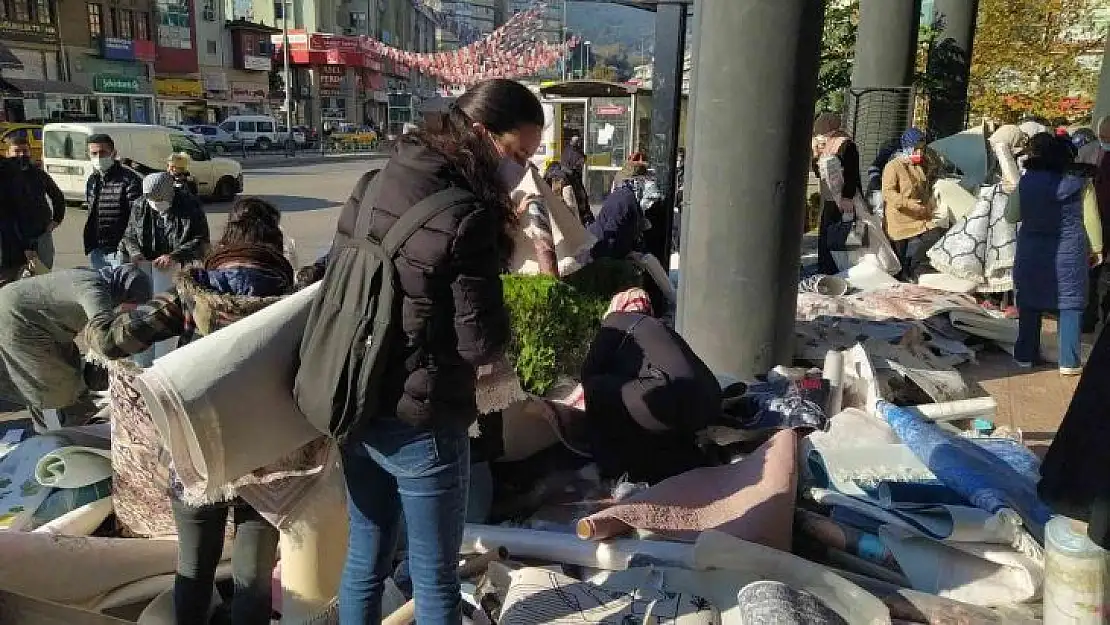 Sabah erkenden halı almaya koştular