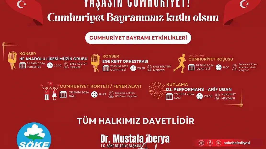 Söke'de Cumhuriyet Coşkusu etkinliklerle kutlanacak