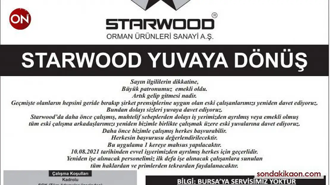Starwood'dan 'Büyük patron emekli oldu, yuvaya dönebilirsiniz' ilanı
