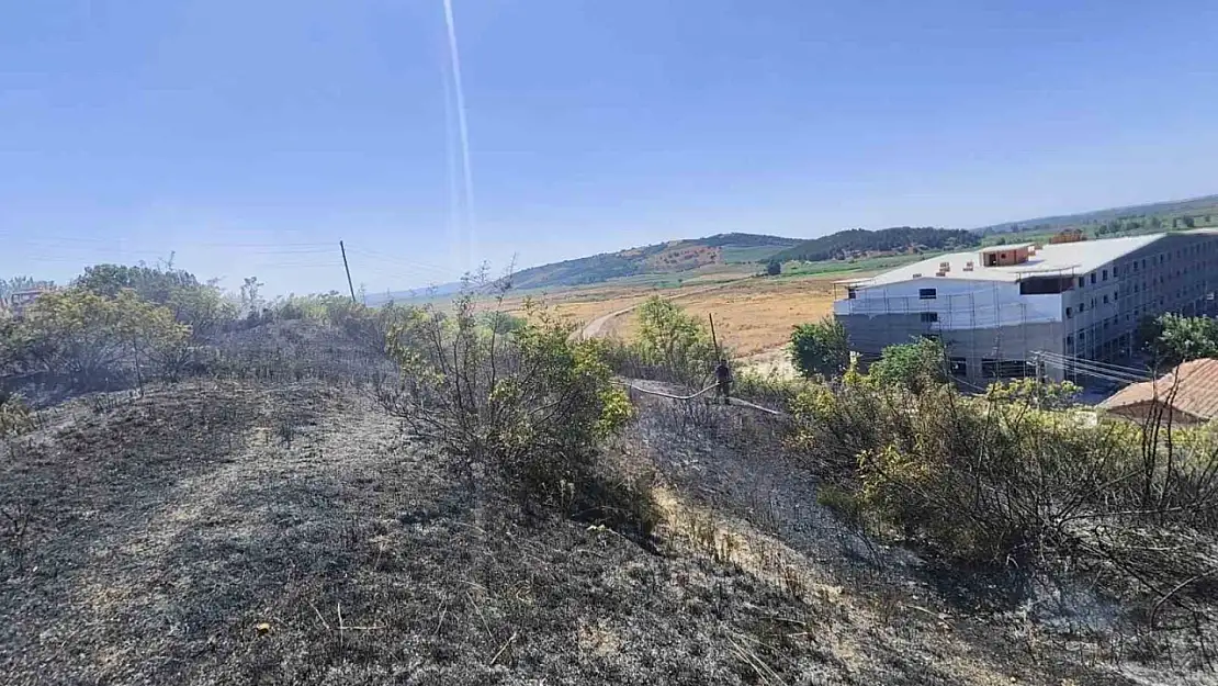 Susurluk'ta çalılık alanda çıkan yangın söndürüldü