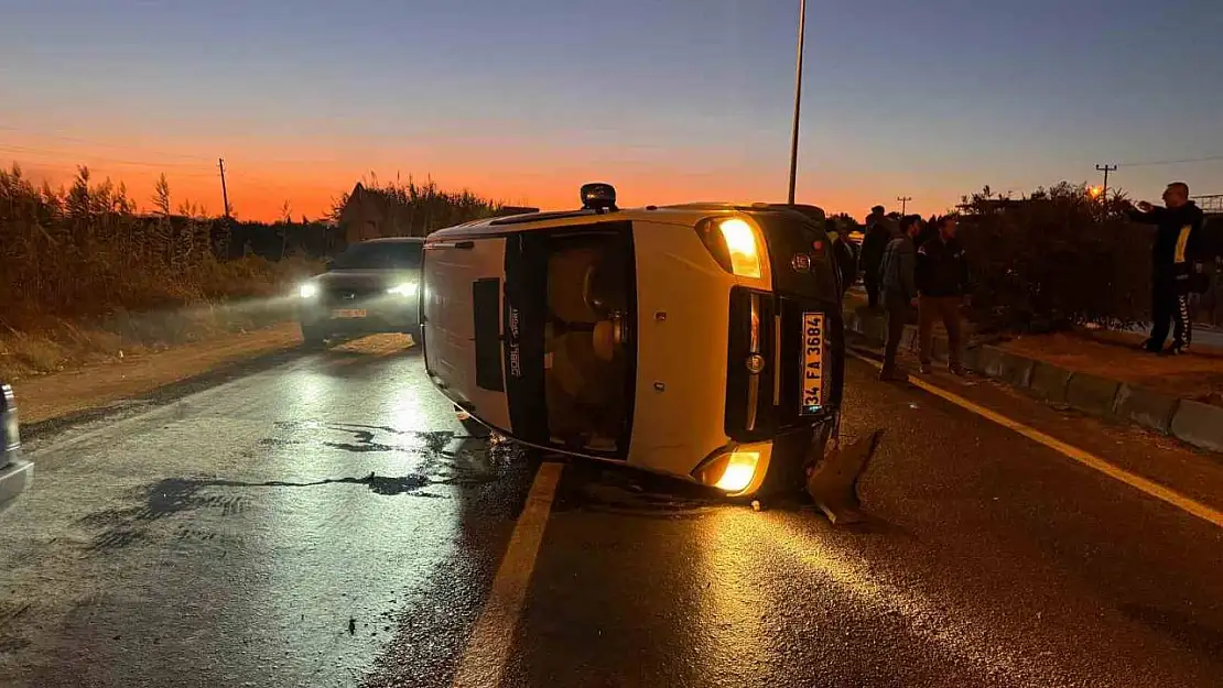 Takla atan araçtan emniyet kemeri sayesinde burnu bile kanamadan çıktı