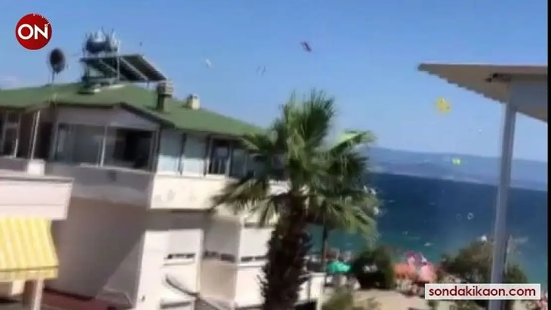 Turistik beldede oluşan hortum sahili birbirine kattı, 3 kişi yaralandı