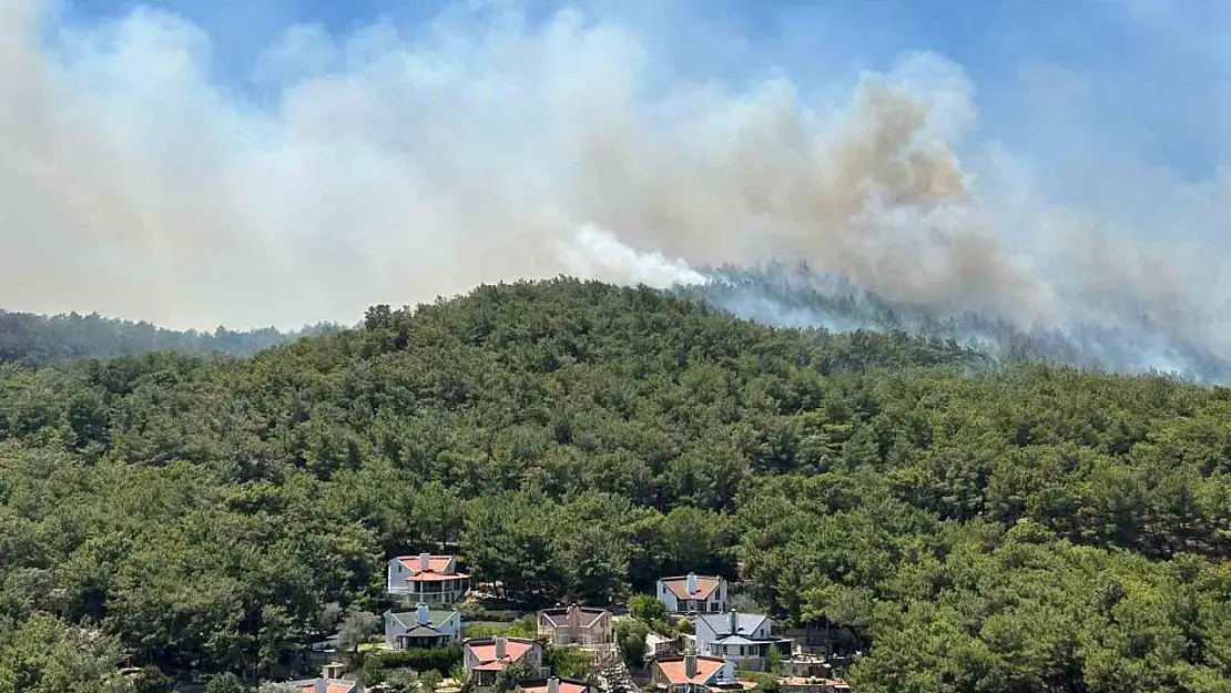 Urla'daki orman yangınında 120 konut tahliye edildi