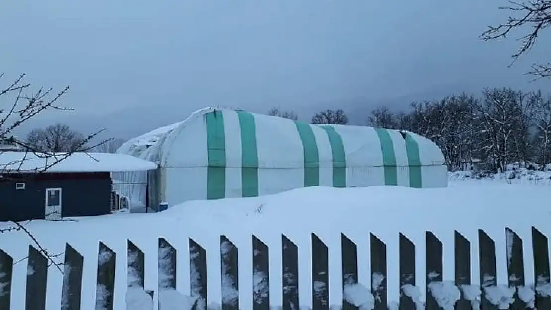 Yenice'de biriken karlar halı sahanın çatısını çökertti