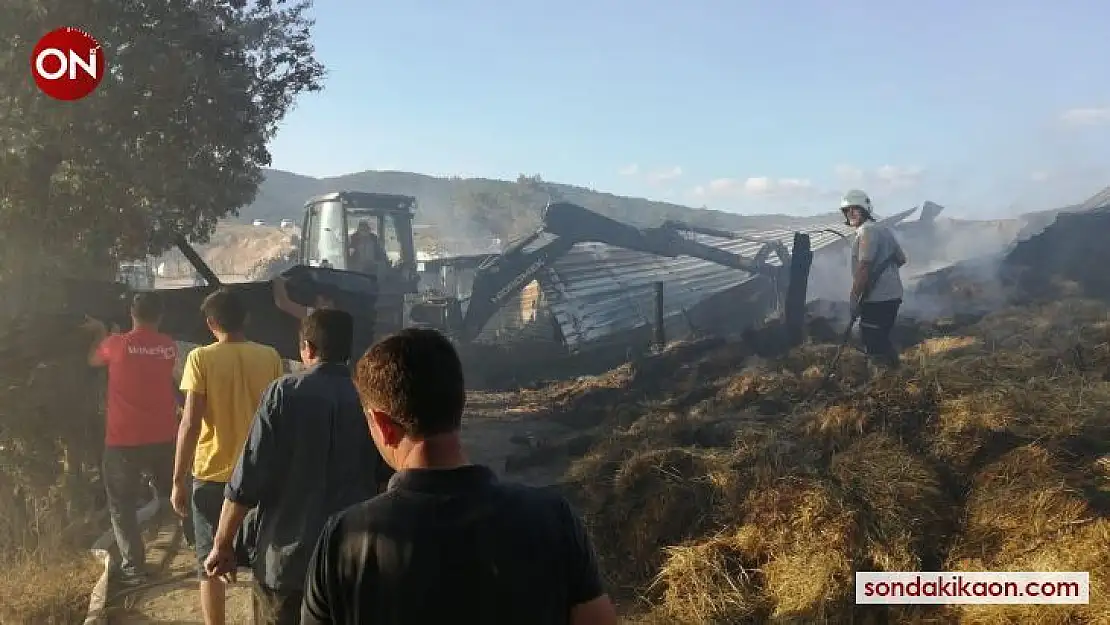 Yenice'de çıkan yangında ev ve ahır yandı, hayvanlar telef oldu