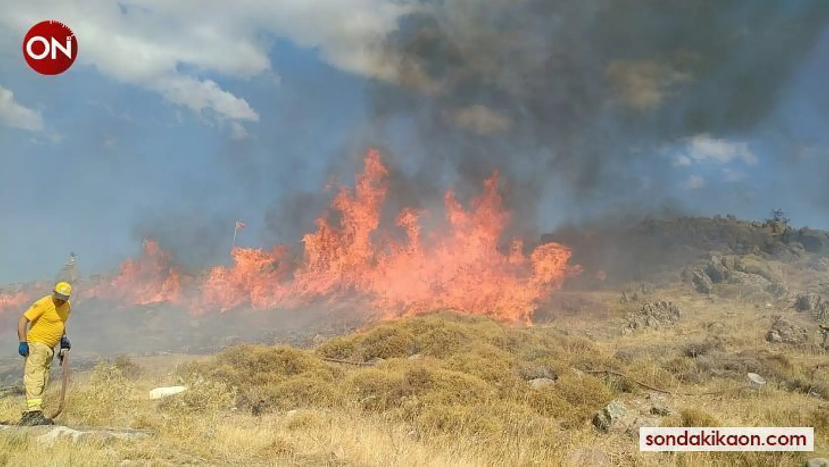 İzmarit yangını 18 dönümlük araziyi küle çevirdi