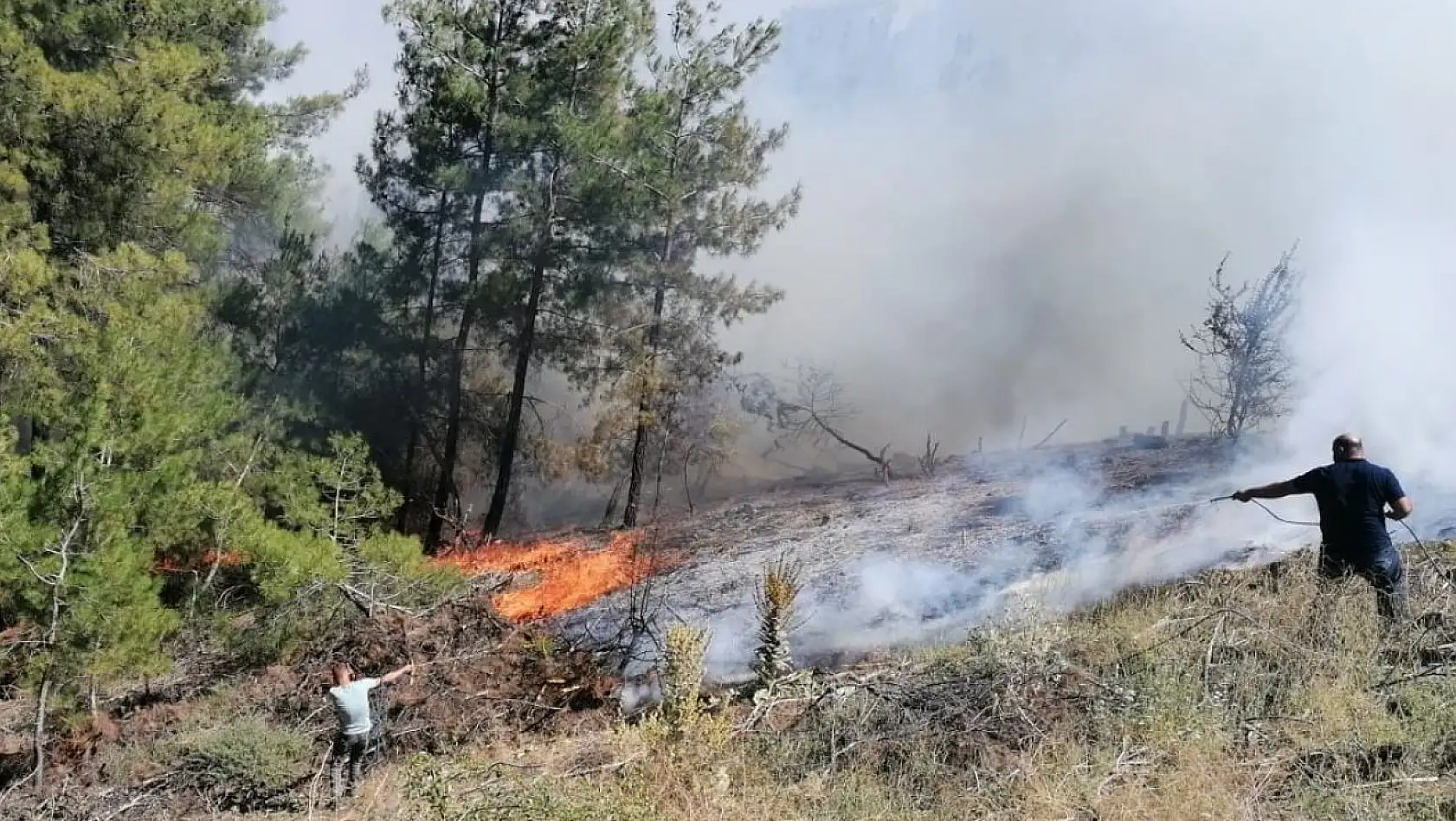 Manisa'daki orman yangınında ekip sayısı artırılıyor