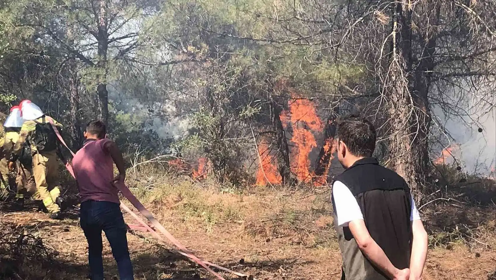 Manisa Gördes'teki orman yangınında ekipler seferber oldu