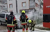 Bandırma'da araç yangını korkuttu