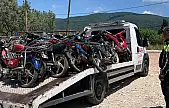 Erdek'te  tescilsiz motosikletler toplandı