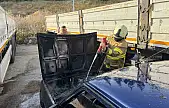 Erdek'te park halindeki otomobilde yangın paniği