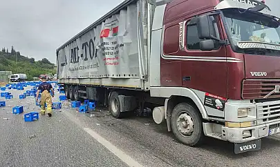 Balıkesir-Bursa yolunda iki tır çarpıştı