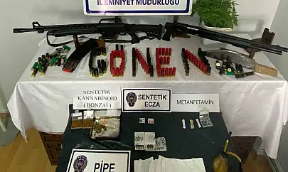 Gönen'de uyuşturucu ve silah operasyonu