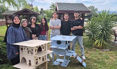 Havran MYO öğrencilerinden kedilere sıcacık yuva