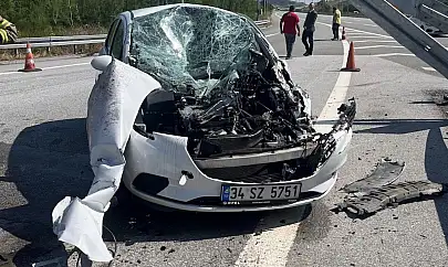 Susurluk'ta otoyol girişinde trafik kazası: 1 yaralı