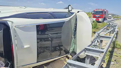 Kontroyden çıkan cip takla attı: 2 yaralı