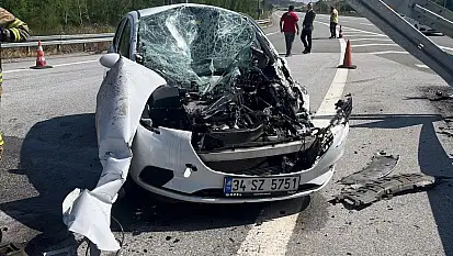 Susurluk'ta otoyol girişinde trafik kazası: 1 yaralı