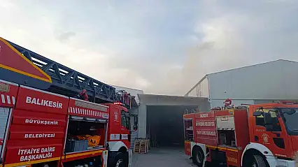 Burhaniye'de marangoz atölyesi alevlere teslim oldu