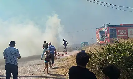 Bandırma'da NATO Dolum Tesisi yakınında çıkan yangın söndürüldü