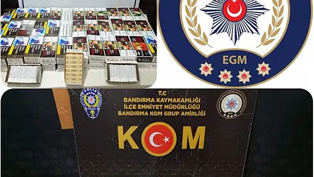 Bandırma'da kaçak makaron operasyonu,19 bin 520 adet ele geçirildi