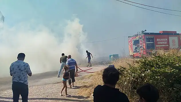 Bandırma'da NATO Dolum Tesisi yakınında çıkan yangın söndürüldü