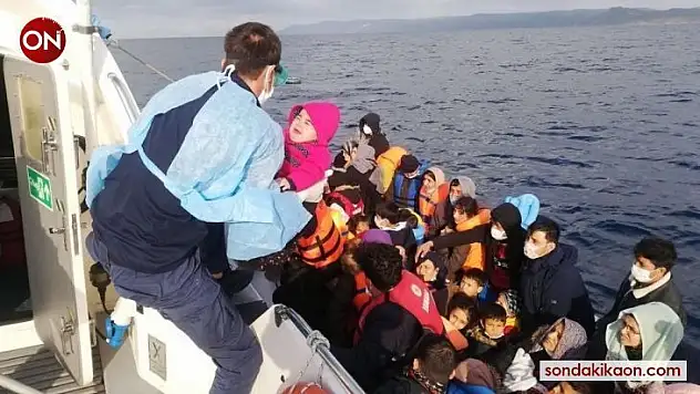 Çanakkale açıklarında 110 düzensiz göçmen kurtarıldı