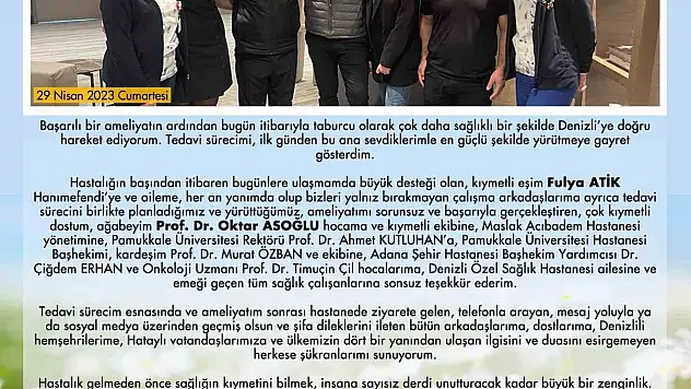 Deprem bölgesinde omzundaki kemoterapi şişesiyle çalışan Vali Atik ameliyat oldu