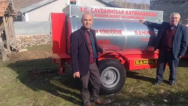 Devlet-atandaş işbirliğiyle köye yangın söndürme tankeri